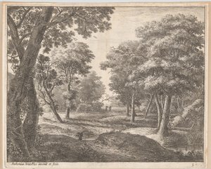 En vei gjennom skogen, 1600-tallet. av Anthonie Waterloo