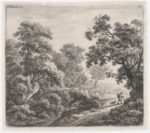 En reisende og hans hund Le Voyageur og sønn Chien, 1600-tallet.