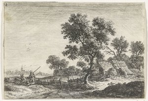 Bønder på en høyde Landskap med figurer (serietittel) av Anthonie Waterloo