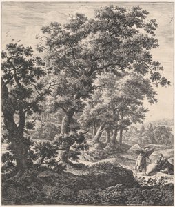 Hagar Consoled by the Angel, 1600-tallet. av Anthonie Waterloo