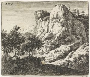 Trebro ved et steinete utspring Steinete landskap (serietittel)