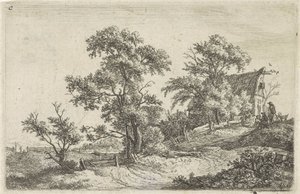 Hus på en sti på en høyde Landskap med figurer (serietittel)