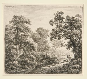 Landskap (den reisende og hunden hans) av Anthonie Waterloo