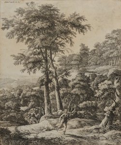 Landskap med jegerinne (etsing)
