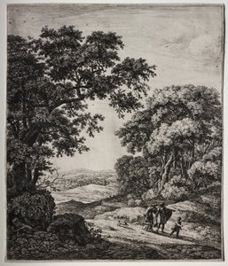 Seks store oppreiste landskap med scener fra Det gamle testamente av Anthonie Waterloo
