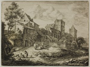Gården foran vertshuset, fra Tolv landskap