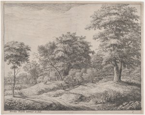 Hyrden sover på en liten bakke, 1600-tallet. av Anthonie Waterloo
