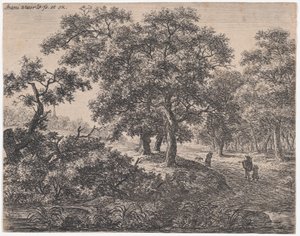 De tre trærne, 1600-tallet. av Anthonie Waterloo