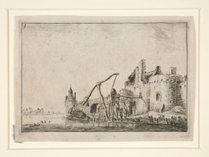 The Well, fra et sett med 12 landskapsetninger av Anthonie Waterloo
