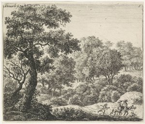 To ryttere på skogssti Skogkledde landskap (serietittel)
