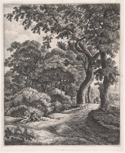 To reisende som hviler i skogen, 1600-tallet, 1600-tallet. av Anthonie Waterloo