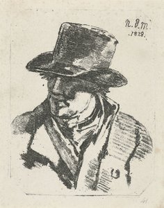 Byste av en mann med hatt av Anthonie Willem Hendrik Nolthenius de Man