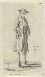 Mann med hånden i jakkelommen Vallonsk bonde (tittel på objekt) 12 studiefigurer (serietittel)