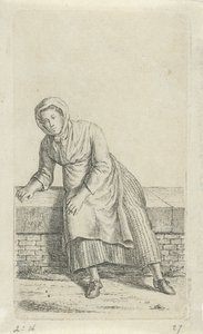 Kvinne sitter på en vegg 12 studiefigurer (serietittel)