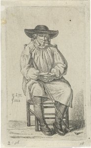 Sittende mann med stokk 12 studiefigurer (serietittel)