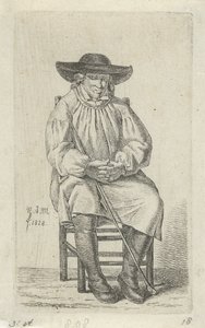 Sittende mann med pinne 12 studiefigurer (serietittel)