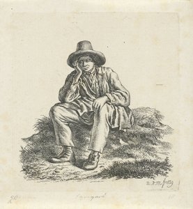 Sittende mann som støtter hodet av Anthonie Willem Hendrik Nolthenius de Man
