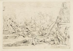 Å bade satyrer en nymfe The Bacchanal (serietittel) av Anthonie de Winter