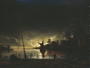 Månebelyst landskap