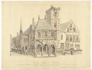 Det gamle rådhuset i Amsterdam, 1641 Det gamle rådhuset, i Amsterdam (tittel på objekt) av Anthonie van den Bos
