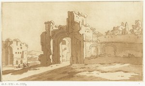 Ruinene av den store salen til badene i Caracalla, Roma av Anthonie van den Bos