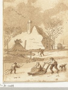 Vinterlandskap med ismoro av Anthonie van den Bos
