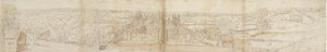 Oatlands Palace fra sør, 1559. Verso: Richmond Palace and Roofs of Oatlands, 1559 av Anthonis van den Wyngaerde