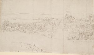 Panorama over London sett fra Southwark: Durham House til Barnard
