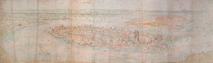 Panoramautsikt over Dordrecht fra et forhøyet punkt mot vest, 1545 av Anthonis van den Wyngaerde