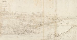 Panoramautsikt over Segovia fra øst, c1560-1570 av Anthonis van den Wyngaerde