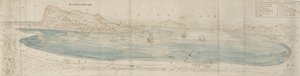 Panoramautsikt over Gibraltarbukta, c1567 av Anthonis van den Wyngaerde