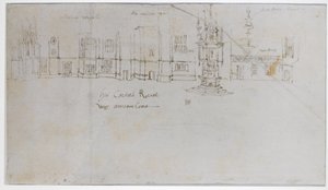 The Fountain Court, Hampton Court Palace, ca. 1544 (penn og blekk og blyant på papir) av Anthonis van den Wyngaerde