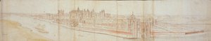 Utsikt over Hampton Court Palace fra sør, med elven i forgrunnen, 1558