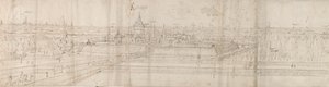 Utsikt over Cantecroy-palasset nær Antwerpen og det omkringliggende landskapet, 1557-58 av Anthonis van den Wyngaerde