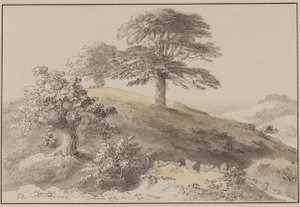 Sussex: Near St Marthas, Albury (penn, pensel, blekk og wc på papir) av Anthony Devis