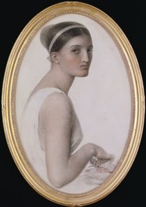 Et ideelt hode (blyant og kritt på papir) av Anthony Frederick Augustus Sandys