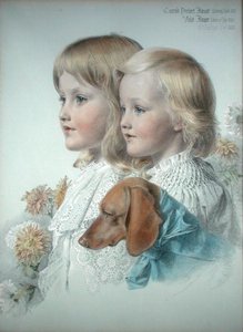 Portrett av Conrad og Violet Flower av Anthony Frederick Augustus Sandys