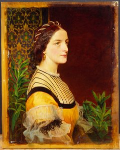 Portrett av en dame, hode og skuldre, 1860 av Anthony Frederick Augustus Sandys