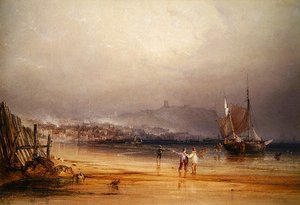 Scarborough (akvarell på papir) av Anthony Vandyke Copley Fielding