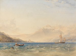 Lederen av Loch Fyne, med Dindarra Castle av Anthony Vandyke Copley Fielding