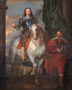 Charles I på hesteryggen med M. De St. Antoine (olje på lerret)