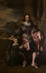 Kong Charles I og prins Charles (olje på lerret)