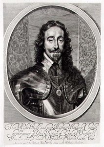 Portrett av Charles I (1600-49) gravert av William Faithorne (1616-91) 1658 (gravering) av Anthony van (after) Dyck