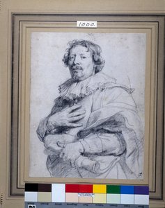 Gaspard de Crayer (svart kritt på hvitt papir) av Anthony van Dyck