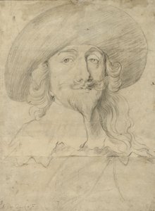 Portrett av Charles I (kritt på papir) av Anthony van Dyck