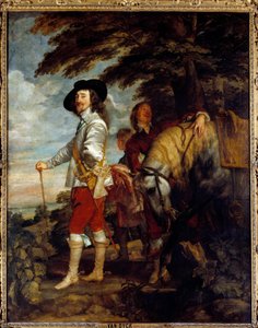 Portrett av Charles I Stuart (1600 - 1649), konge av England, på jakt. Maleri av Anton Van Dyck (1599-1641), flamsk skole av Anthony van Dyck