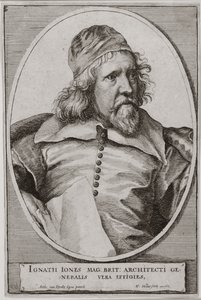 Portrett av Inigo Jones (1573-1652) gravert av Wenceslaus Hollar (1607-77) 1655 av Anthony van Dyck