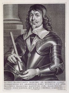 Portrett av James Hamilton (1606-49) 1. hertug av Hamilton, gravert av Joannes Meyssens (1612-70) av Anthony van Dyck