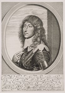 Portrett av prins Rupert (1619–82) grev Palatine av Rhinen og hertugen av Bayern, gravert av William Faithorne (1616–91) av Anthony van Dyck