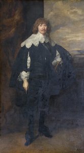 Portrett av William Cavendish, endret med blått ramme av Anthony van Dyck